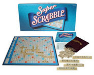 Super Scrabble is an updated version of the classic family board game with more tiles, more scoring and a bigger board.