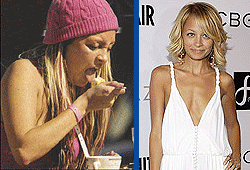 Nicole Richie has lost so much weight that she looks sickly thin.