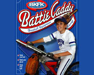 Picture of the Battie Caddy - a rack for carrying baseball gear on a bike.
