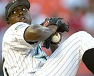 Photo of Dontrelle Willis, pitcher for the Florida Marlins.