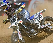 Photo of motocross rider in Super Moto event.