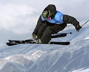 Photo of freestyle skier at the 2005 Winter X Games.