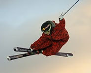 Picture of freestyle skier at the 2005 Winter X Games.