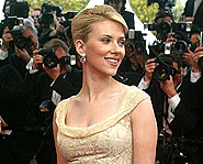 Scarlett Johansson flashes her mega-watt smile for the cameras.