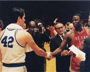 Scene from Glory Road, a Disney movie starring Derek Luke and Josh Lucas.
