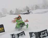 Picture of snowmobile racer, Tucker Hibbert, at the Winter X Games.