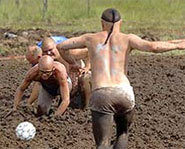 Photo of the annual Swamp Soccer World Championships.