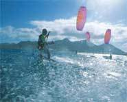 Photo of someone kite boarding in Hawaii.