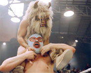 Photo of Lucha Libre wrestling from the movie, Nacho Libre.