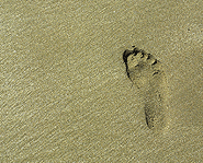 Don't just make footprints in the sand - use it to scrub your feet!