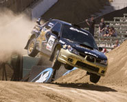 Picture of rally car driver, Tanner Foust, at X Games 12.