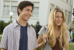 Justin Long and Blake Lively star in the new comedy, Accepted.