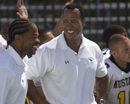 Photo from the movie, Gridiron Gang, starring Xzibit and The Rock.