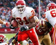 Picture of NFL running back, Priest Holmes.