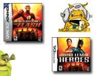 We have a video of the new Shrek the Third video game for Xbox 360 plus preview info on the Justice League Heroes game!