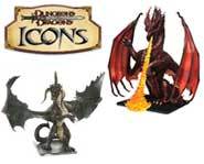 We review the massive red and black Icons dragons for the D&D Miniatures game of fantasy battles!