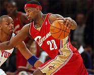 Picture of NBA basketball star, Lebron James, of the Cleveland Cavaliers.