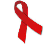 Wear a red ribbon to support the fight against HIV/AIDS.