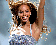 To get Beyonce's glam look, wear anything that's shiny and sparkly!