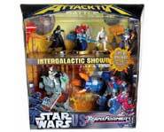 Darth Vader and more cool Star Wars warriors battle the robot Transformers in the ATTACKTIX game! We review it here.
