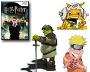 Get preview pics and inf on two new Naruto games, Shrek on PSP and the stars of the new Harry Potter video game!