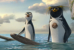 Shia LaBeouf and Jon Heder lend their voices to the penguin flick Surf's Up!