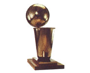 The Larry O'Brian Trophy is the prize for the winners of the NBA Championship.