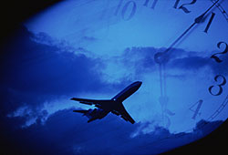 When you travel across several time zones, you can feel tired and groggy - that's jet lag!