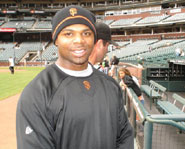 Rajai Davis plays center fielder for the San Francisco Giants.