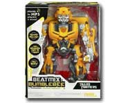 Plug this Transformer into your mp3 player and Bumblebee’s speakers will play your tunes as he dances along with the music!