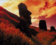 Easter Island is famous for its Moai statues.
