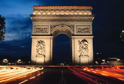 The Arc de Triomph is a monument in Paris, France.