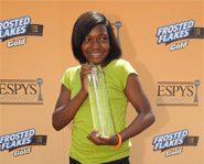 Nichyria Byrd poses with her Kellogg's Frosted Flakes Youth Achievement Award.