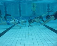 Underwater hockey is a sport that combines swimming, diving an hockey.