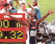 Sprinter Michael Johnson made history at the 1996 Games by setting world records in the 100m and 200m.