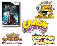 We have videos for Harry Potter and the Half-Blood Prince, Crash Bandicoot and Skate 2, plus Pokemon DS case and Dokapon Kingdom info!