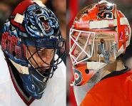 Roberto Luongo and Martin Biron