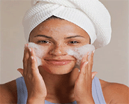 Washing your face with a mild cleanser twice a day may help get rid of acne.