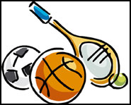 Sports equipment can be found all over an athlete's room.